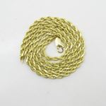 "Mens 10k Yellow Gold skinny rope chain ELNC7 20"" long and 3mm wide 3"