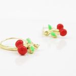 14K Yellow gold Cherry chandelier earrings for Children/Kids web527 3