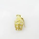 Mens 10k Yellow gold Yellow gold small hand grenade charm EGP13 3