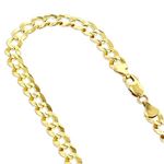 10K Yellow Gold 7mm Comfort Curb Cuban Italy Chain Bracelet 8.5 inches long with Lobster Clasp 1