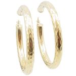 10k Yellow Gold earrings Mini diamond cut hoop AGBE45 1