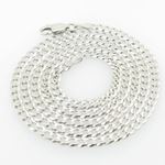Mens White-Gold Cuban Link Chain Length - 20 inches Width - 3mm 1