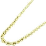 "Mens 10k Yellow Gold Hollow Rope chain ELNC27 22"" long and 3.3mm wide 1"
