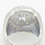 Mens 925 Sterling Silver round ring band pinky fancy fashion brilliant round cz prong ring 3