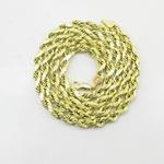 "Mens 10k Yellow Gold Hollow Rope Chain ELNC20 24"" long and 5mm wide 3"