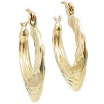 10k Yellow Gold earrings Fancy puff bamboo gold earrings AGBE71 1