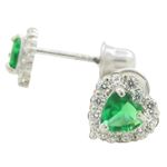 14K White gold Heart cz stud earrings for Children/Kids web245 1