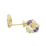 14K Yellow gold Heart fancy cz stud earrings for Children/Kids web442 1