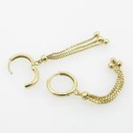 womens bp88 fancy earrings 14K yellow gold italian ball stud huggie hoop 3