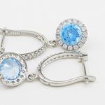 Womens Light blue cubic zirconia drop cz chandelier earring Silver15 3