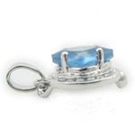Ladies .925 Italian Sterling Silver fancy pendant with blue stone Length - 20mm Width - 14mm 3