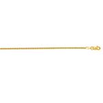 14K Yellow Gold 1.5mm wide Shiny Round Wheat Chain with Lobster Clasp 1