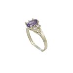 10k Yellow Gold Syntetic purple gemstone ring ajr59 Size: 6.75 1