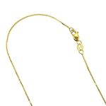 10K YELLOW Gold SOLID BOX CHAIN Chain - 24 Inches Long 0.7MM Wide with Lobster Clasp 1