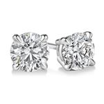 "Gold Round Cut Diamond Stud Earrings 1ctw