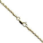 Unisex 10K Yellow Gold 1.8MM Wide Rope Chain Sizes: 16 18 20 22 24 (18 Inches) 1