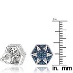 Blue Diamond Star Earrings Sterling Silver 0.3 Cttw 3