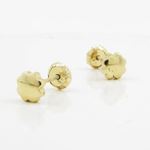 14K Yellow gold Plain flower stud earrings for Children/Kids web159 3