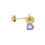 14K Yellow gold Simple heart stud earrings for Children/Kids web141 1