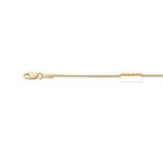 14K Yellow Gold 1.0mm wide Shiny Round Diamond Cut Wheat Chain with Lobster Clasp 1