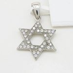 Womens White star of david cz pendant Silver32 3