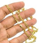 14K YELLOW Gold SOLID ITALY CUBAN Chain - 24 Inches Long 4.3MM Wide 3