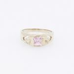 10k Yellow Gold Syntetic pink gemstone ring ajr23 Size: 3.25 3