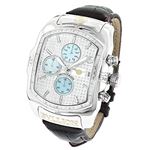 Large Watches: Luxurman Bullion Real Diamond Watch For Men 0.18ct Chronograph 1