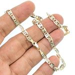 14K 3 TONE Gold SOLID VALENTINE Chain - 16 Inches Long 4.9MM Wide 3