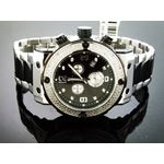 Two Tone Large Round 20 Diamonds Watch Black And S