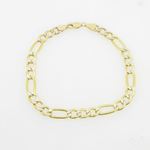 Mens 10k Yellow Gold diamond cut figaro cuban mariner link bracelet 8.5 inches long and 7mm wide 3