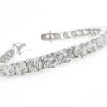 Ladies .925 Italian Sterling Silver round cut cz tennis bracelet Length - 7 inches Width - 6mm 1