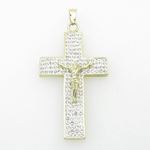 Mens 10K Solid Yellow Gold big multirow jesus cross Length - 1.73 inches Width - 21.5mm 1