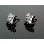 Sterling Silver Unisex Fashion Hand Set Stud Earrings ME0217e 1