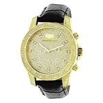 Mens Yellow Gold Plated Watch With Diamonds 0.5Ct