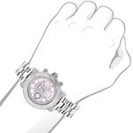 Luxurman Ladies Real Diamond Watch 0.3ct Pink MOP Oversized Womens Watch 3