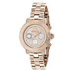 Oversized Ladies Diamond Watch Rose Gold Plated Sw
