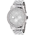 Luxurman Mens Diamond Watch 0.25ct Face Paved in Sparkling Stones Three Subdials 1