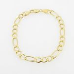 Mens 10k Yellow Gold figaro cuban mariner link bracelet AGMBRP30 8 inches long and 7mm wide 3