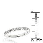 Slim Diamond Platinum Wedding Band Stackable (1-3