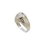 10k Yellow Gold Syntetic white gemstone ring ajr8 Size: 2 1