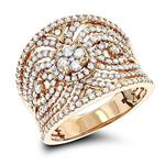 18K Gold Designer Diamond Right Hand Ring For Wome