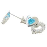 14K White gold Dual heart cz stud earrings for Children/Kids web300 1