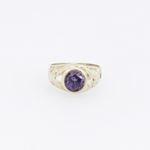 10k Yellow Gold Syntetic purple gemstone ring ajjr60 Size: 2.75 3