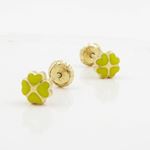 14K Yellow gold 4 side heart stud earrings for Children/Kids web118 3