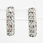 womens bp101 fancy earrings 14K white gold italian ball stud huggie hoop 1