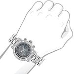 Luxurman Watches: Ladies Diamond Watch 3ct Black Interchangeable Straps 3