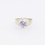 10k Yellow Gold Syntetic white gemstone ring ajjr71 Size: 2 3