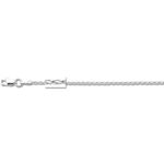 14K White Gold 1.5mm wide Round Wheat Chain with Lobster Clasp 1