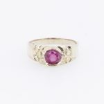 10k Yellow Gold Syntetic red gemstone ring ajjr68 Size: 3 3